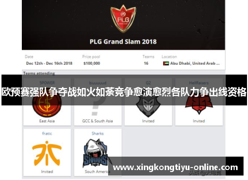 欧预赛强队争夺战如火如荼竞争愈演愈烈各队力争出线资格